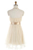 Gorgeous Strapless Double Mesh Splicing Solid Color Plus Size Bubble Hem Imitated Silk Women's Evening Dress