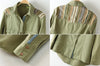 Blouse Fashional Embroidered Applique Long Sleeved Green Women's Denim Shirt