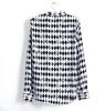 Long Sleeves Black and White Casual Shirt Blouse Geometrical Pattern