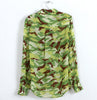 Spring Clothes Camouflage Print Long Sleeved Chiffon Women's Shirt