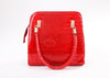 Vintage Style Career Stone Veins Patent Leather Women's Tote Bag RED