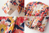 Floral Long Sleeves Shirt Blouse Flowers ORANGE