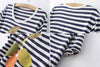 Special Print Stripe Sweet Style Scoop Neck Short Sleeves Cotton Blend Women's T-Shirt