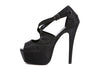 Party Cross-Strap and Stiletto Heel Design Women's Sandals BLACK