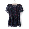 Short Sleeves Shirt Blouse Colored Bows