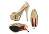 Elegant Style Sexy Gold High Heels and Sequins Design Women's Peep Toed Shoes GOLD