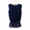 Sleeveless Shirt Blouse Flounce BLUE