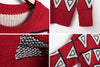 Retro Geometrical Style Acrylic Sweater RED