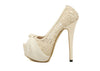 Fashion Style Lace and Mesh Design Women's Peep Toed Shoes