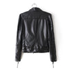 Stylish Stand Collar Zipper Embellished Buttons Decoration PU Leather Women's Coat