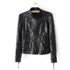 Stylish Stand Collar Zipper Embellished Buttons Decoration PU Leather Women's Coat
