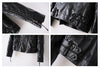 Stylish Stand Collar Zipper Embellished Buttons Decoration PU Leather Women's Coat