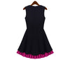 Party Elegant Sleeveless Flounce Dress BLACK and PINK
