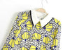Ladylike Collar Tulip Flower Long Dress 3/4 Sleeves YELLOW