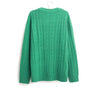 Waves and Braids Casual Sweater Pullover GREEN