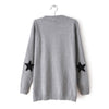 Star Elbow Polyester GRAY Cardigan