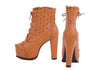 Elegant Lacework and Carving Design Women's Short Boots