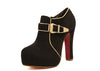 Fashion Black Buckle and Bordered Design Women's Ankle Boots