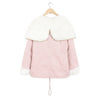Fashionable Style Hooded Color Block Drawstring Long Sleeves Women's Coat PINK