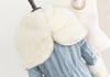 Fashionable Style Hooded Color Block Drawstring Long Sleeves Women's Coat SKY BLUE