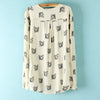 Women's Blouse Shirt Long Sleeves Chiffon Tiger Animal Print
