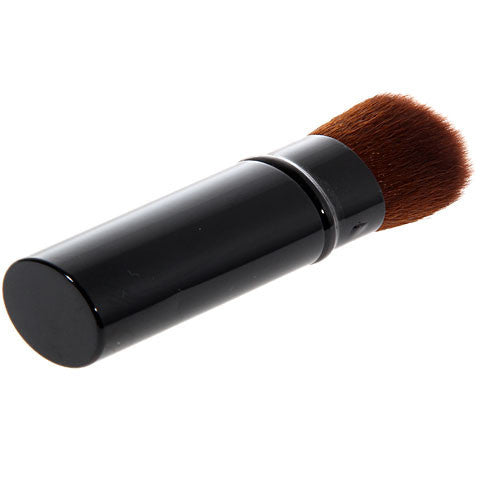 Portable Plastic Black Flat Shape Handle Retractable Powder Brush