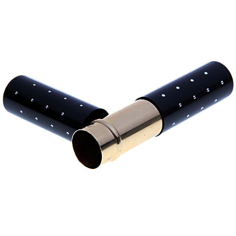 Portable Plastic Red Handle Retractable Powder Brush - Black