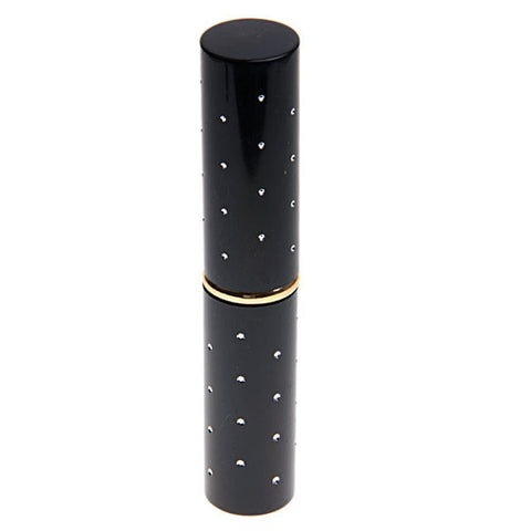 Portable Plastic Red Handle Retractable Powder Brush - Black