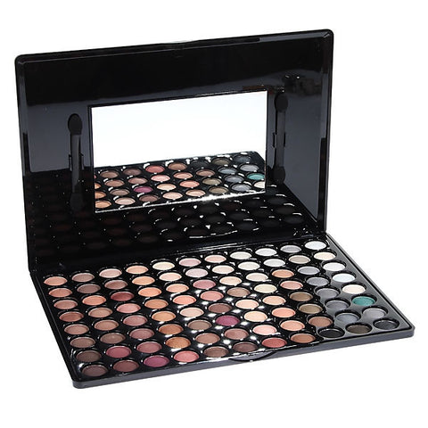 88P02 Multifunction Rectangle Box Makeup 88 Colors Eye Shadows Palette with Mirror and Two Applicators Inside