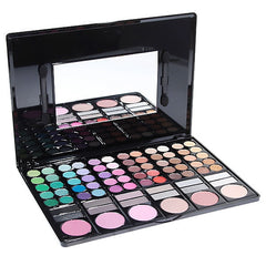 P7802 Multifunction Rectangle Box Makeup 78 Colors Eye Shadows Palette with Mirror and 2 Applicators Inside