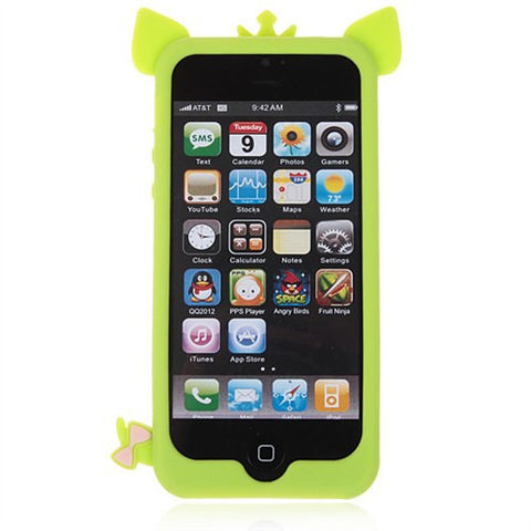 Popular Pig Shape Soft Silicone Case Cover for iPhone 5 - Jade Green