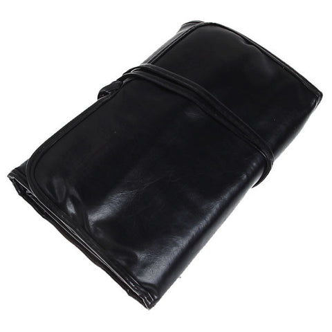 32PCS Professional Cosmetic Tool Wool Brushes with Leather Bag - Black