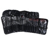32PCS Professional Cosmetic Tool Wool Brushes with Leather Bag - Black