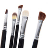 8PCS Professional Cosmetic Tool Wool Brushes with Zipper Leather Bag - Black