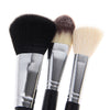 8PCS Professional Cosmetic Tool Wool Brushes with Zipper Leather Bag - Black