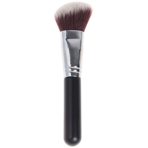 Soft Copper Tube Oblique Brush Make-up Cosmetic Tools for Women - Black and Silver