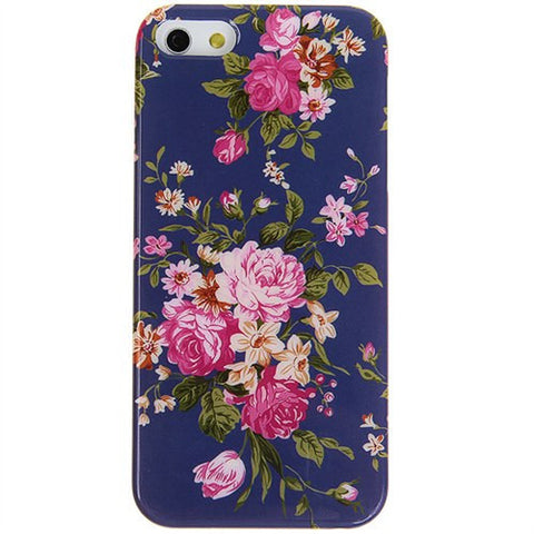 Popular Flowers Designer Plastic Hard Case Cover for iPhone 5 (Purple)