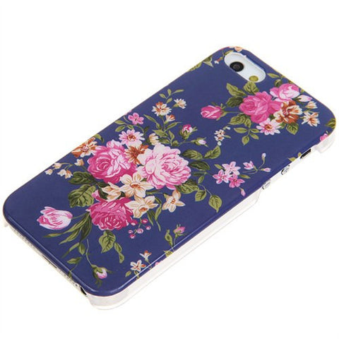 Popular Flowers Designer Plastic Hard Case Cover for iPhone 5 (Purple)