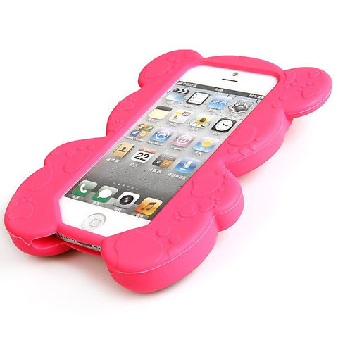 Cute 3D Rilakkuma Silicone Protective Soft Case Cover for iPhone 5 (Rose Madder)