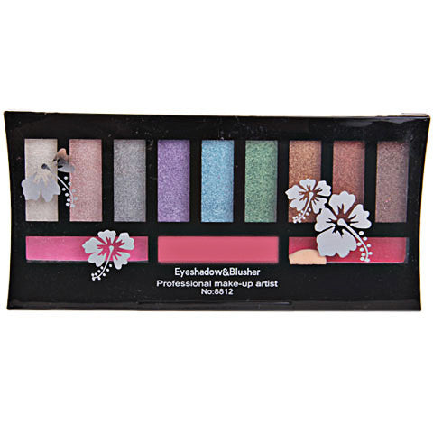 Portable Makeup Palette with 9Colors Eye Shadows 3Colors Powder Blusher Eye Shadow Brush 01
