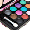 Fashion Cosmetic Set 18 Colors Eyeshadow 2 Colors Blusher 2 Colors Face Powder with Lady Pattern Leather Purse