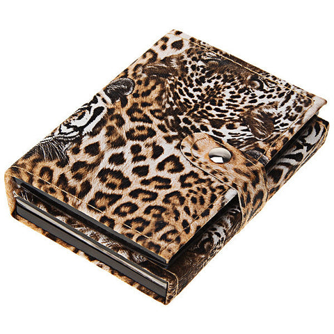 Professional Cosmetic Set Makeup Kit (48Colors Eyeshadow 2 Colors Blusher 2 Colors Face Powder 4 Colors Lip Gross) with Tiger Pattern Leather Purse
