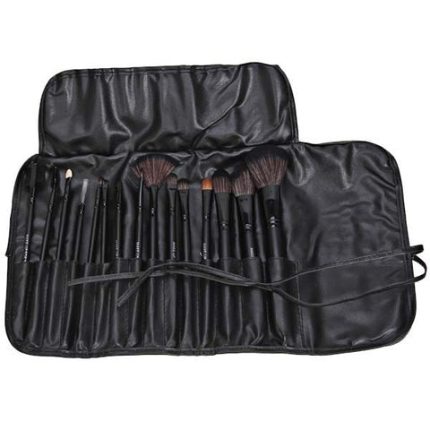 15PCS Cosmetic Brushes Professional Make-up Tool with Black Leather Bag