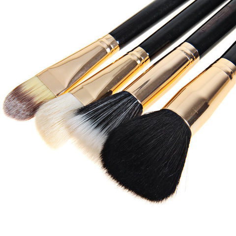[SharingDiscount] 12PCS Brushes Professional Cosmetic Tool with Zippered Plum Leather Pencil Bag