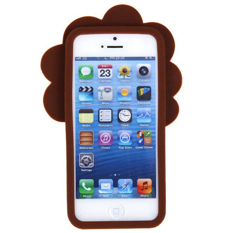 Cute Hello Geeks Series 3D Lazy Lion Rao Design Silicone Flexible Back Case Cover for iPhone 5