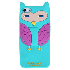 Cute Hello Geeks Series 3D Sleepy Owl Bella Design Silicone Flexible Back Case Cover for iPhone 5