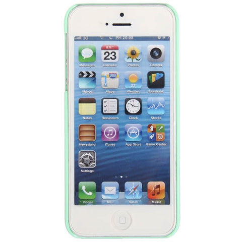 Cross Rivets Studs with Metal Skin Design Plastic Hard Back Cover Case for iPhone 5 (Green)