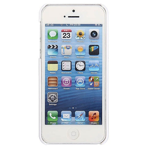 Pyramid Rivets Studs with Metal Skin Design Plastic Hard Back Cover Case for iPhone 5 (White)