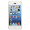 Pyramid Rivets Studs with Metal Skin Design Plastic Hard Back Cover Case for iPhone 5 (White)
