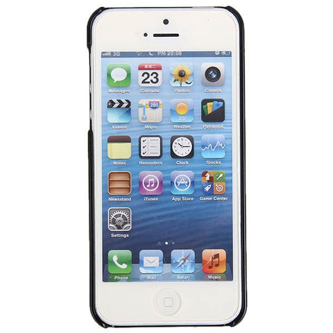 Cross Rivets Studs with Metal Skin Design Plastic Hard Back Cover Case for iPhone 5 (Black)